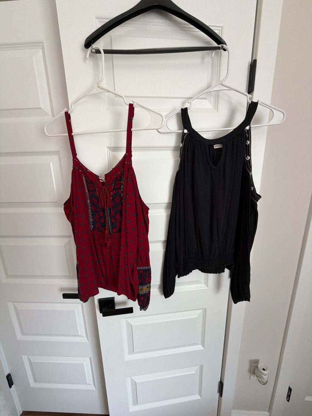 Bundle Of Two Shirts 
Abercrombie & Fitch Red Floral Spaghetti Strap Boho Top Si